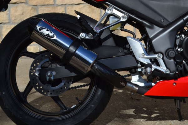 2015 CBR300R Slip On with Polished Canister