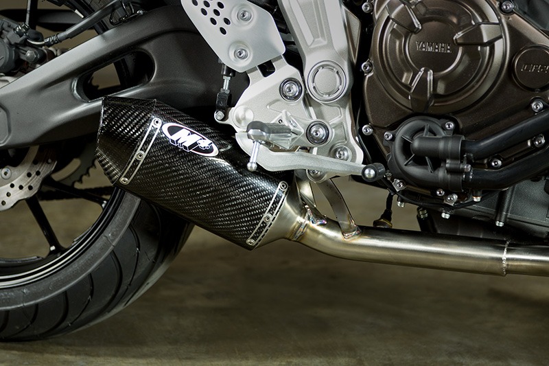Delkevic Full 2-1 compatible with Yamaha FZ-07 & MT-07 DL10 14 Carbon Fiber Round Muffler Exhaust 15-20 