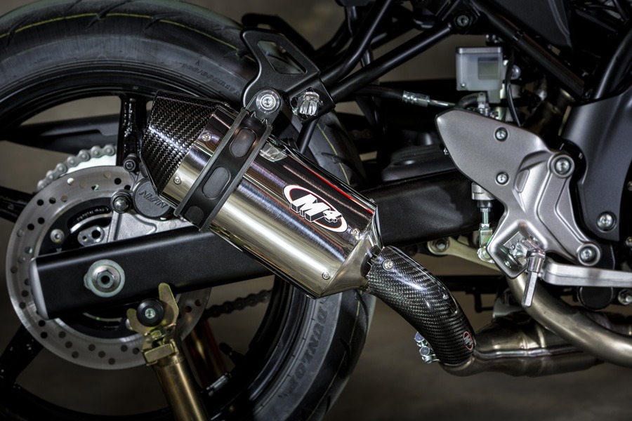 M4 Performance Exhaust Slip-On with Carbon Fiber Canister and Tip compatible with 2017-2019 Suzuki SV650 SV650X SU6624 