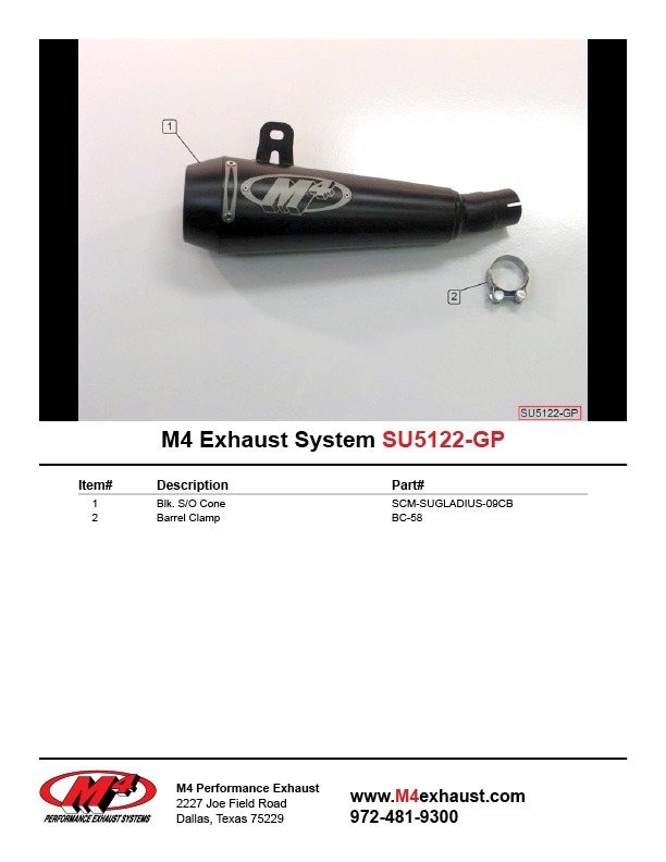 SU5122-GP Component Key
