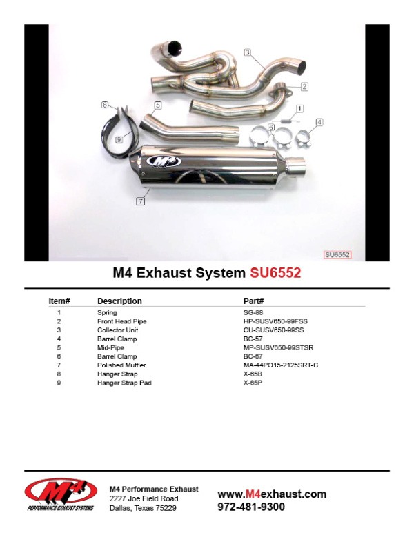 SU6552 Component Key