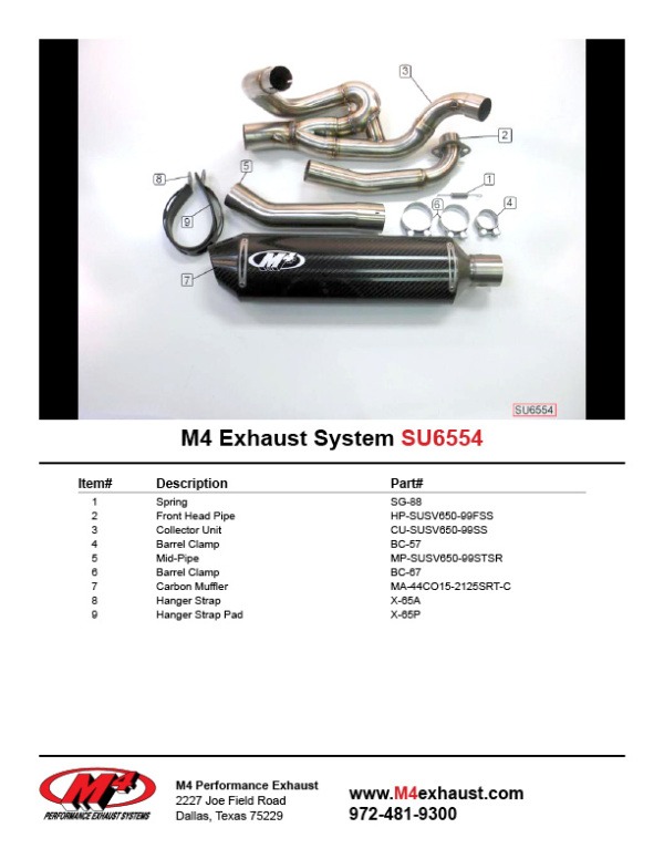 SU6554 Component Key