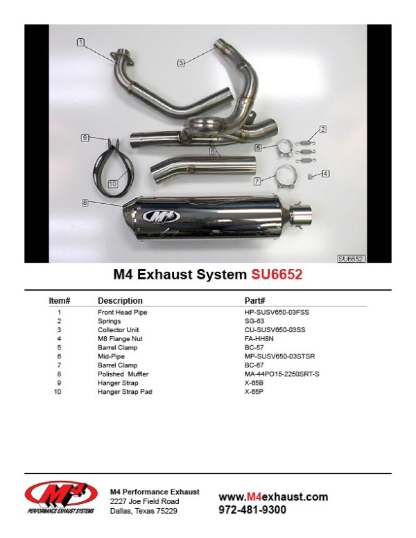 SU6652 Component Key