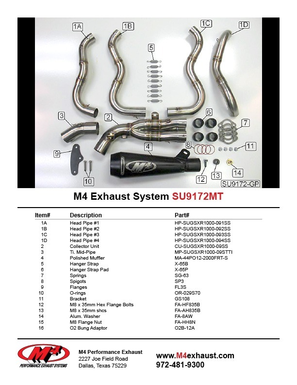 SU9172MT Component Key