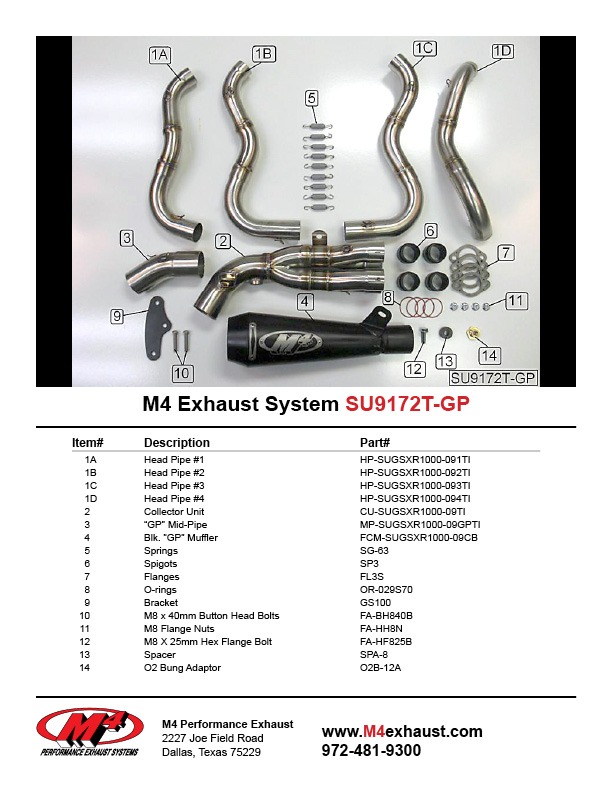 SU9172T-GP Component Key