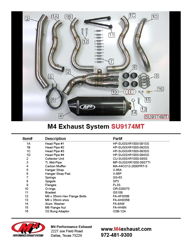 SU9174MT Component Key