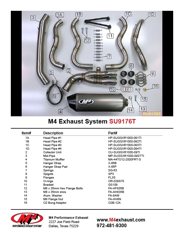 SU9176T Component Key