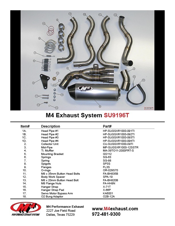 SU9196T Component Key