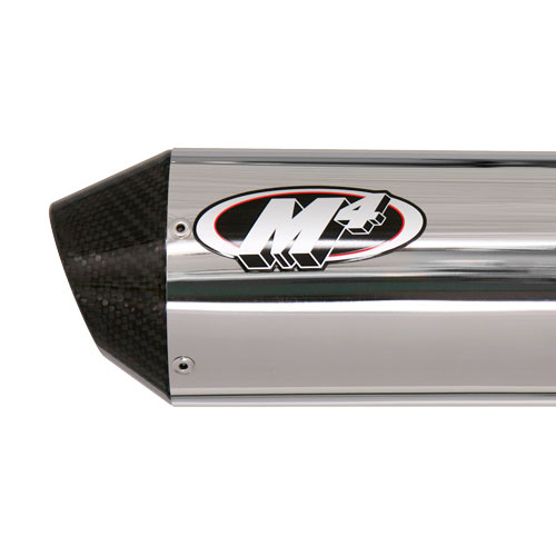 M4 Standard Polished Aluminum Muffler with Carbon Fiber Endcap for KA9922-SU9112-sq500
